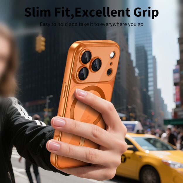 Tech-Protect MagFlex MagSafe Case for iPhone 17 Pro - Transparent Orange 4