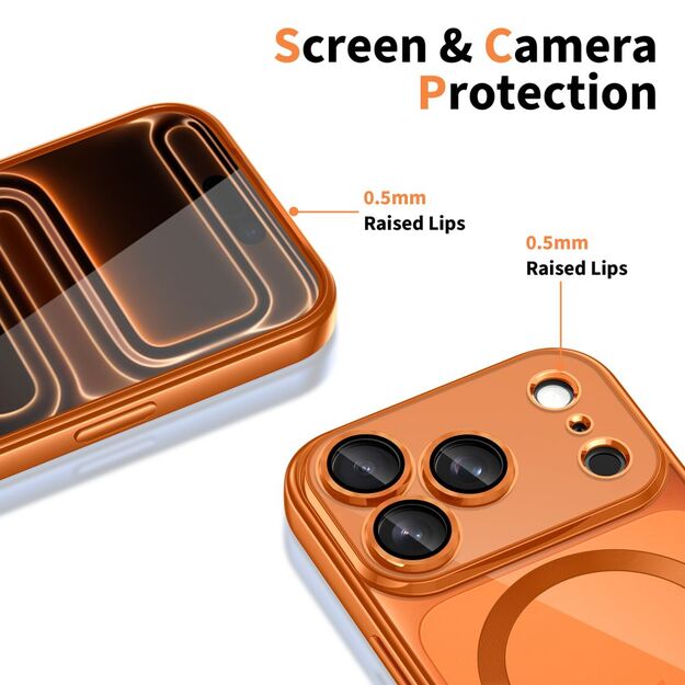 Tech-Protect MagFlex MagSafe Case for iPhone 17 Pro - Transparent Orange 2