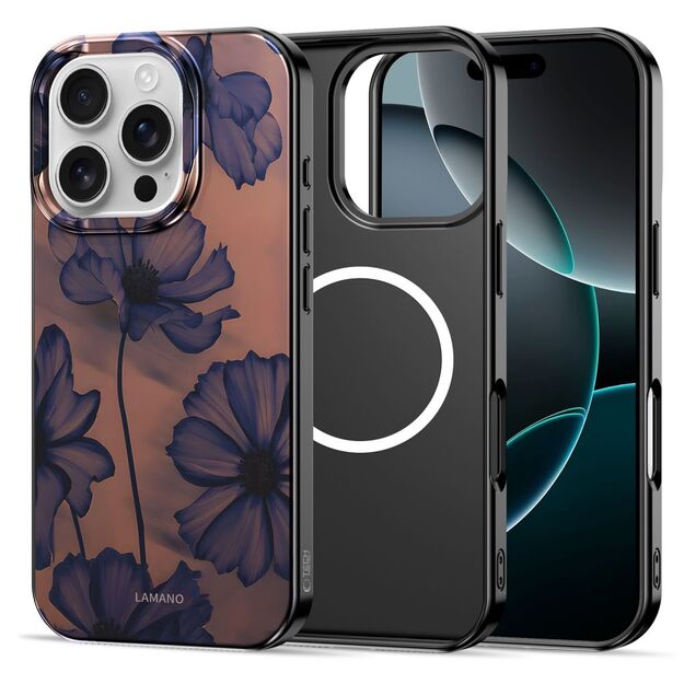 Tech-Protect Lamano MagSafe case for iPhone 16 Pro - brown-purple 2