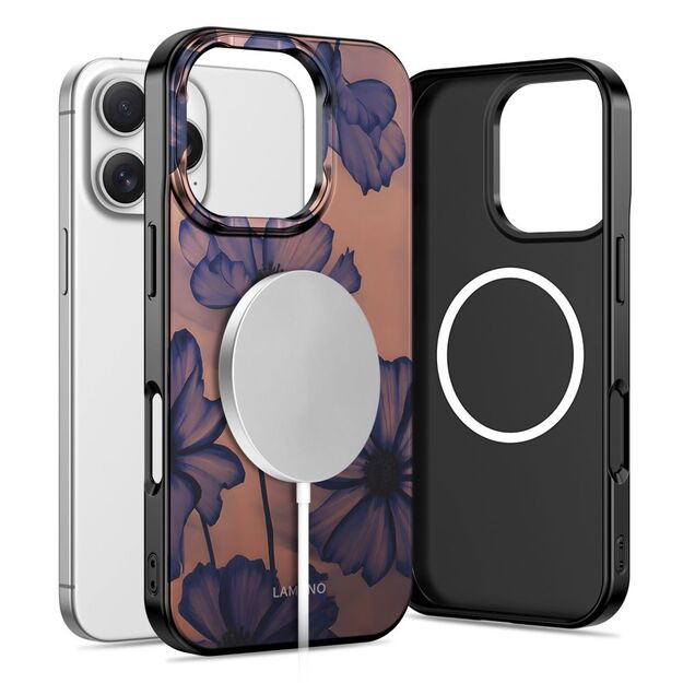 Tech-Protect Lamano MagSafe case for iPhone 16 Pro - brown-purple 1