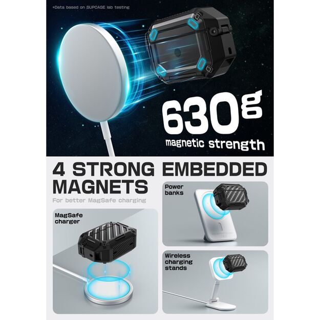 Supcase Unicorn Beetle Pro MagSafe IP68 Case for AirPods Pro 3 - Black 4