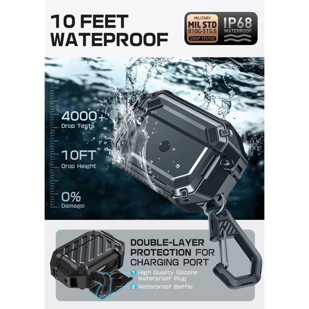 Supcase Unicorn Beetle Pro MagSafe IP68 Case for AirPods Pro 3 - Black 2