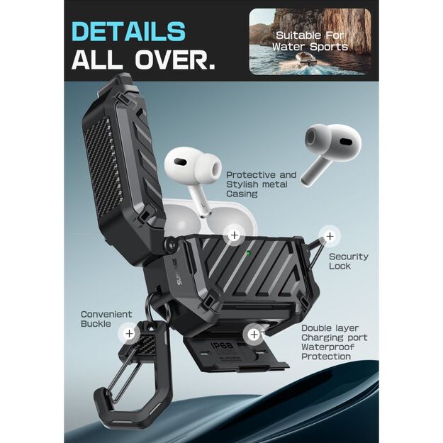 Supcase Unicorn Beetle Pro MagSafe IP68 Case for AirPods Pro 3 - Black 5