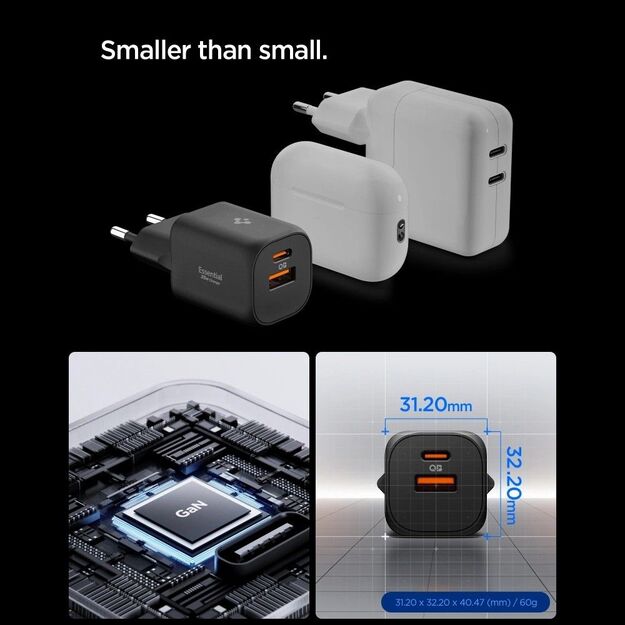Spigen Essential EE352EU USB-C / USB-A 35W Wall Charger - Black 8