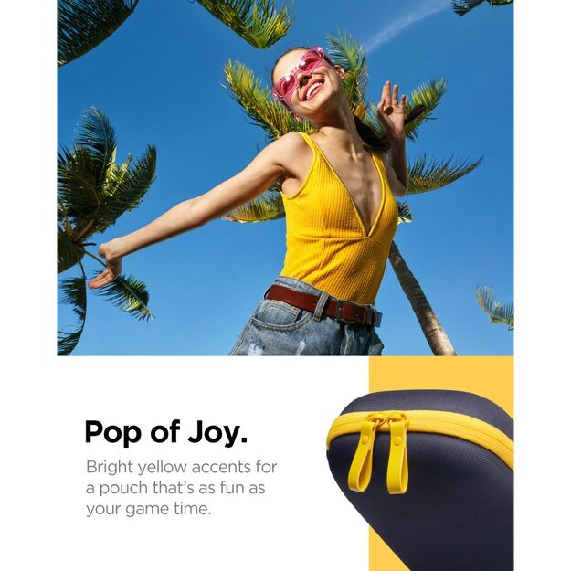 Spigen Nano Pop Pro Pouch for Nintendo Switch 2 - Navy Blue and Yellow 6