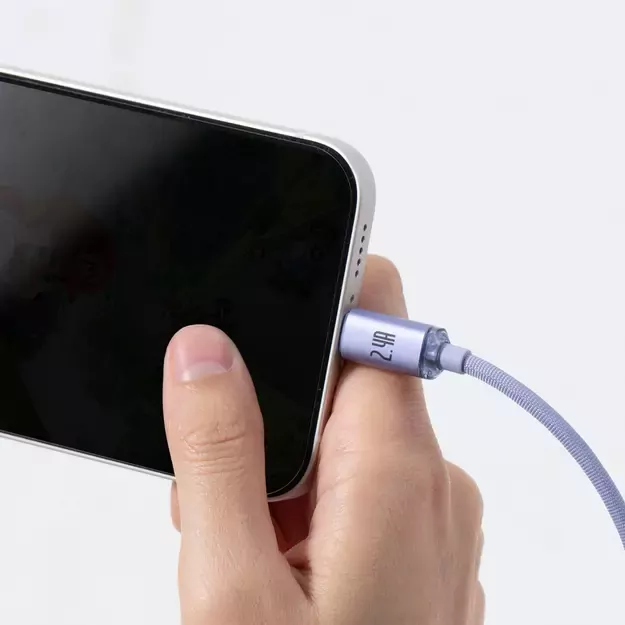 Baseus Crystal Shine Series cable USB cable for fast charging and data transfer USB Type A - Lightning 2.4A 1.2m purple (CAJY000005) 6