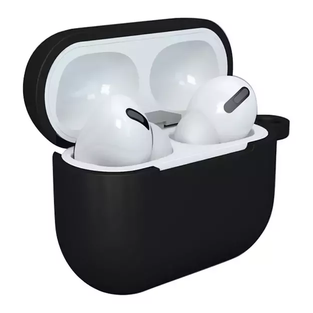 Case for AirPods 3 silicone soft case for headphones + keychain lobster clasp pendant black (case D) 12