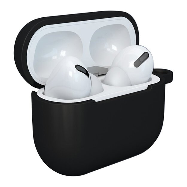 Case for AirPods 3 silicone soft case for headphones + keychain lobster clasp pendant black (case D) 1