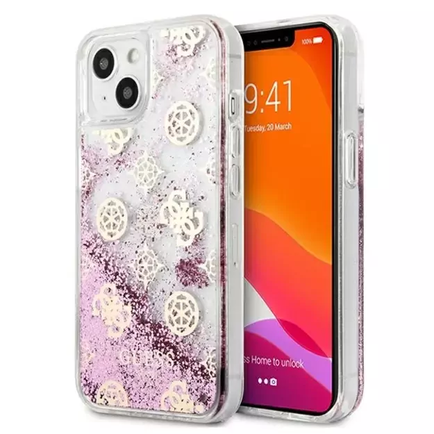 Guess GUHCP13SLGPEPI iPhone 13 mini 5.4&quot  pink/pink hardcase Peony Liquid Glitter