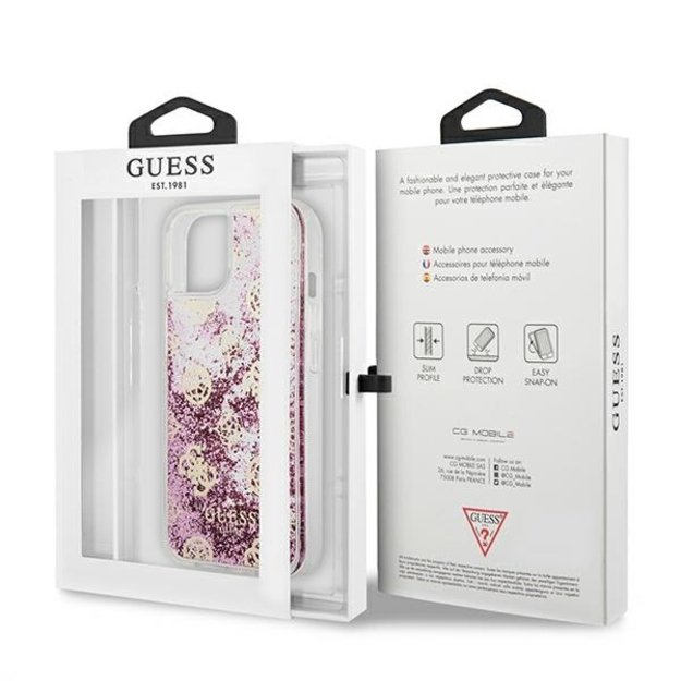 Guess GUHCP13SLGPEPI iPhone 13 mini 5.4&quot  pink/pink hardcase Peony Liquid Glitter 7