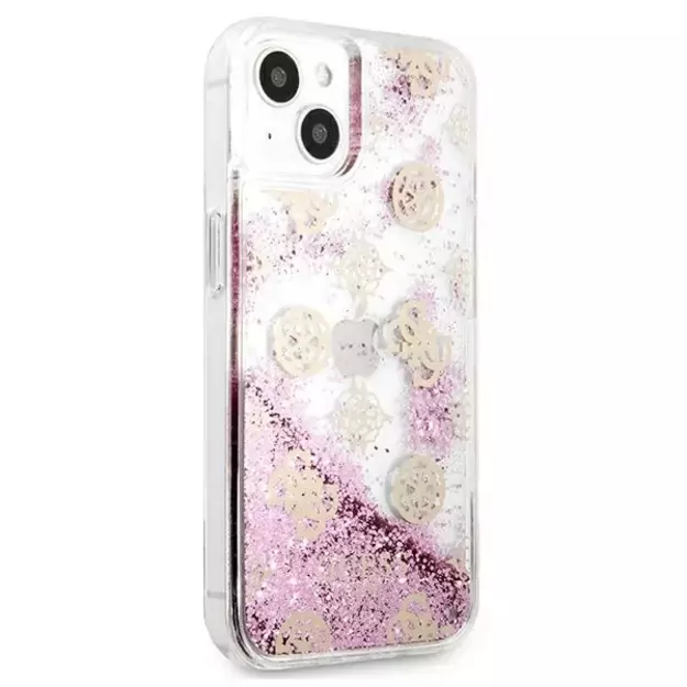 Guess GUHCP13SLGPEPI iPhone 13 mini 5.4&quot  pink/pink hardcase Peony Liquid Glitter 10