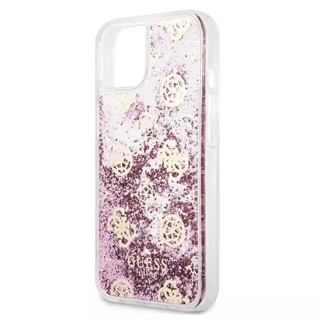 Guess GUHCP13SLGPEPI iPhone 13 mini 5.4&quot  pink/pink hardcase Peony Liquid Glitter 12