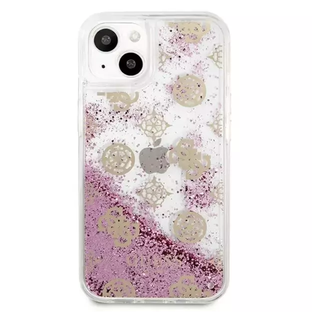 Guess GUHCP13SLGPEPI iPhone 13 mini 5.4&quot  pink/pink hardcase Peony Liquid Glitter 9