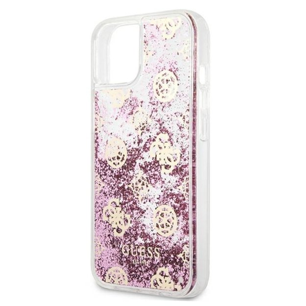 Guess GUHCP13SLGPEPI iPhone 13 mini 5.4&quot  pink/pink hardcase Peony Liquid Glitter 5