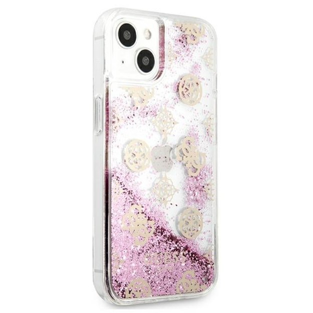 Guess GUHCP13SLGPEPI iPhone 13 mini 5.4&quot  pink/pink hardcase Peony Liquid Glitter 3