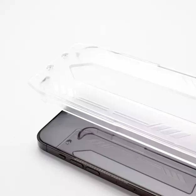 9H tempered glass with mounting frame for iPhone 15 Pro Wozinsky Premium Glass - black 7