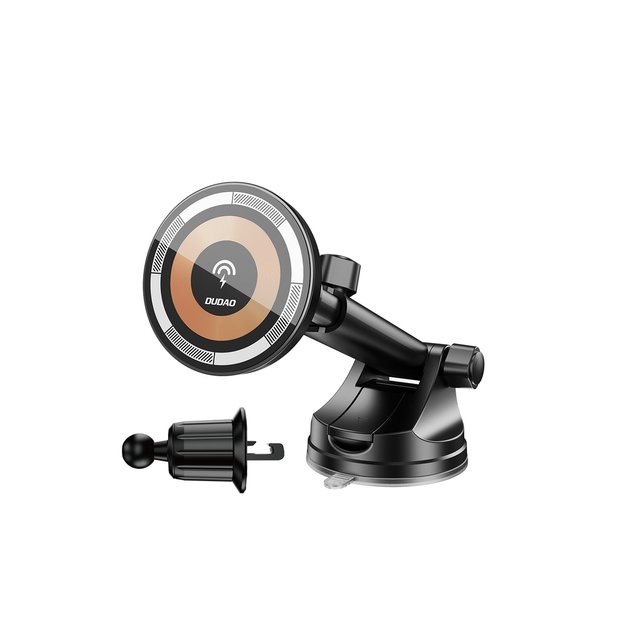 Magnetic holder with MagSafe inductive charger for cockpit/air vent 15W Dudao F12MAX+ - black 8