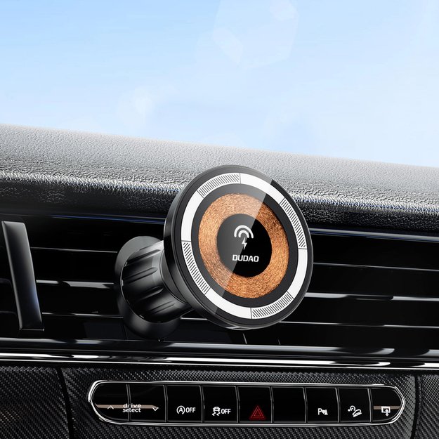 Magnetic holder with MagSafe inductive charger for cockpit/air vent 15W Dudao F12MAX+ - black 2