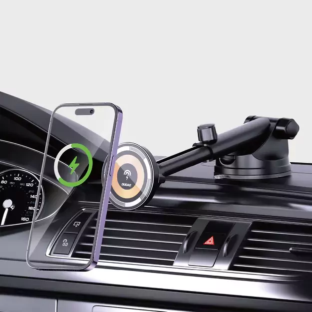 Magnetic holder with MagSafe inductive charger for cockpit/air vent 15W Dudao F12MAX+ - black 10