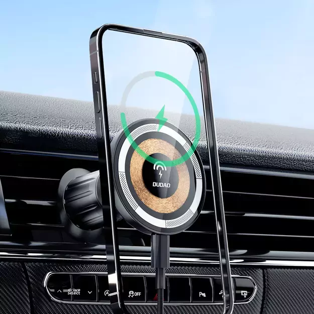 Magnetic holder with MagSafe inductive charger for cockpit/air vent 15W Dudao F12MAX+ - black 13