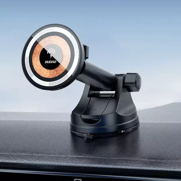 Magnetic holder with MagSafe inductive charger for cockpit/air vent 15W Dudao F12MAX+ - black 3
