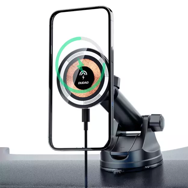 Magnetic holder with MagSafe inductive charger for cockpit/air vent 15W Dudao F12MAX+ - black 6