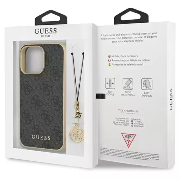 Guess 4G Charms Collection case for iPhone 14 Pro Max - gray 7