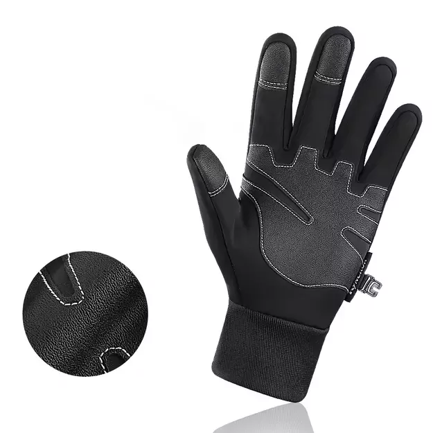 Insulated, non-slip sports phone gloves (size L) - black 5