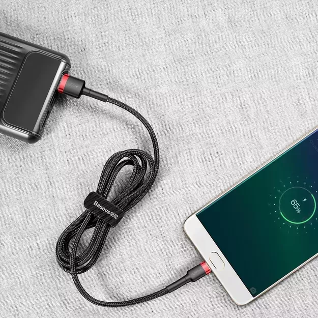 Baseus Cafule Cable durable nylon cable USB / micro USB 2A 3M black-red (CAMKLF-H91) 6