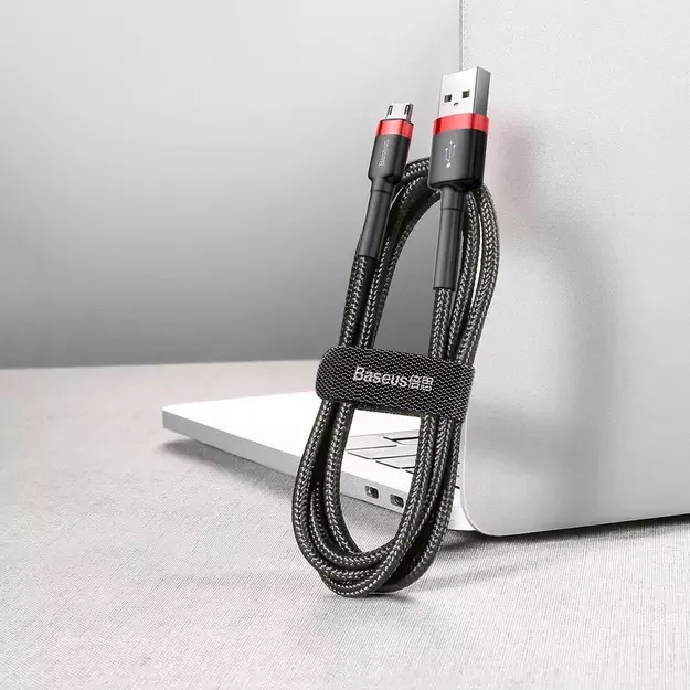 Baseus Cafule Cable durable nylon cable USB / micro USB 2A 3M black-red (CAMKLF-H91) 7