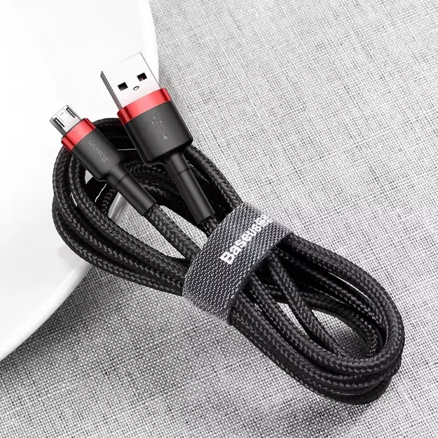 Baseus Cafule Cable durable nylon cable USB / micro USB 2A 3M black-red (CAMKLF-H91) 5