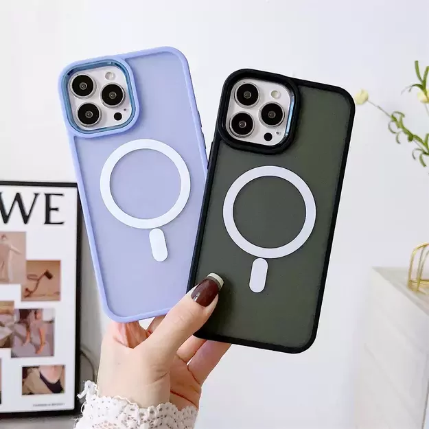 Magnetic Color Matte Case for iPhone 15 - purple 12