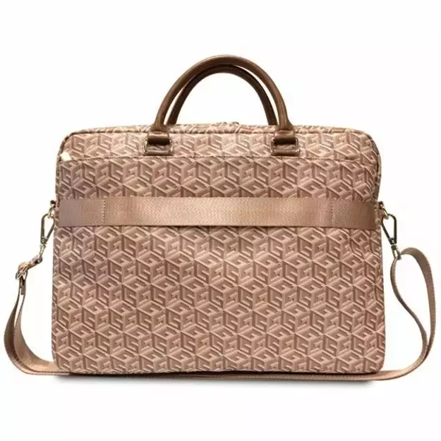 Guess GCube Stripes bag for a 16&quot  laptop - brown 4