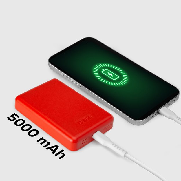 Powerbank SBS TEBB5000MAG1CR 5000 mAh compatible with MagSafe - red 6