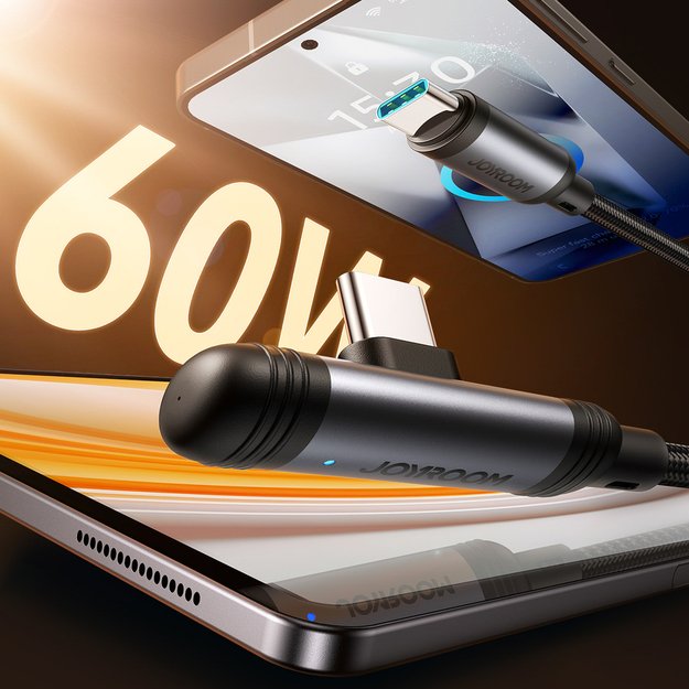 Joyroom S-A56 EnjoyX Series 90° USB-C - USB-C cable 60W 1.2m - black 1