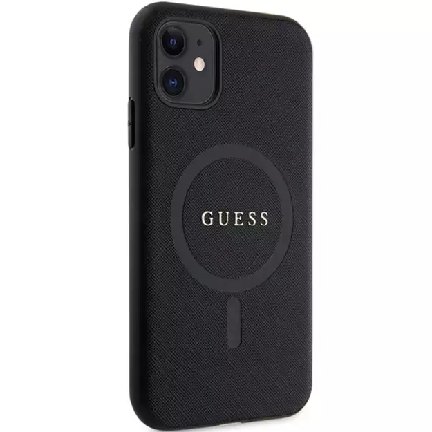 Guess GUHMN61PSAHMCK case for iPhone 11 / Xr - black Saffiano MagSafe 10