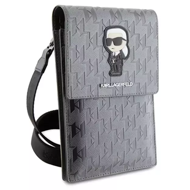 Karl Lagerfeld Bag KLWBSAKHPKG case - silver Saffiano Monogram Ikonik 6
