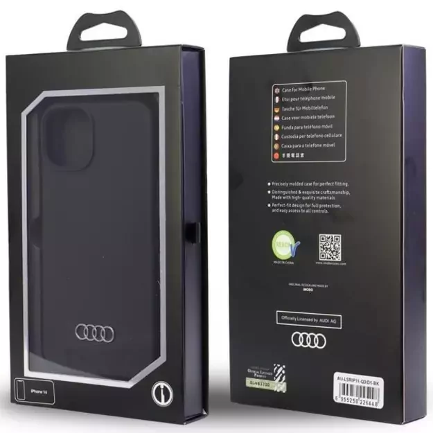 Audi Silicone Case iPhone 11 / Xr 6.1&quot  black/black hardcase AU-LSRIP11-Q3/D1-BK 6