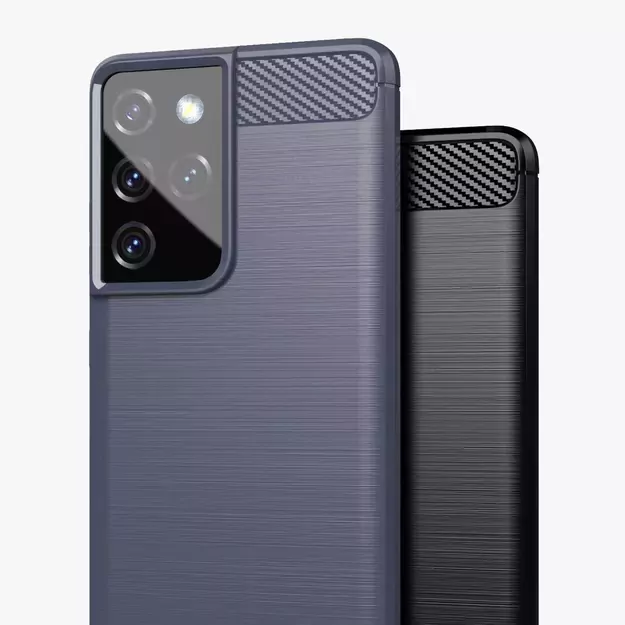 Carbon Case Flexible Cover TPU Case for Samsung Galaxy S21 Ultra 5G black 8