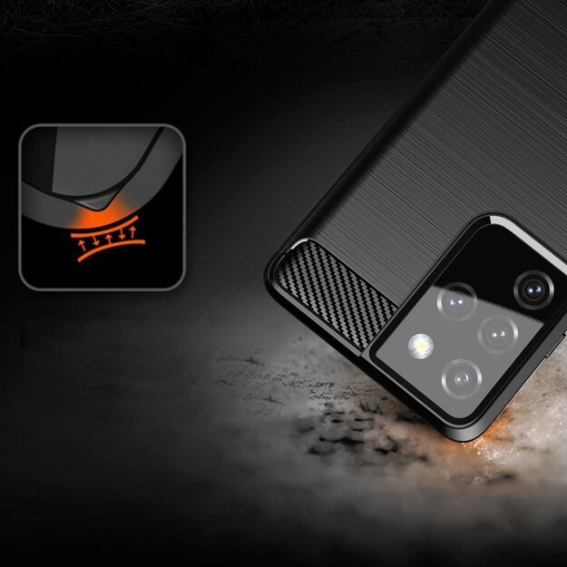 Carbon Case Flexible Cover TPU Case for Samsung Galaxy S21 Ultra 5G black 13