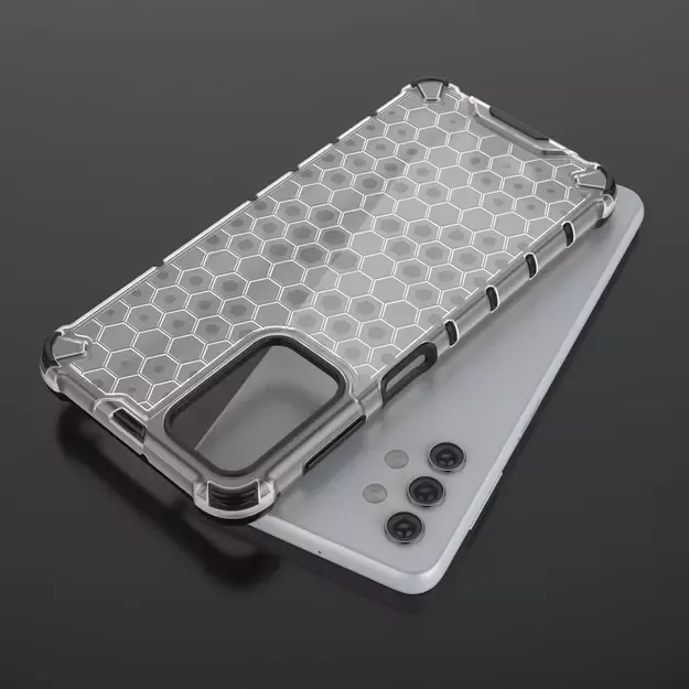 Honeycomb Case armor cover with TPU Bumper for Samsung Galaxy A32 5G transparent 23