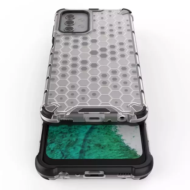 Honeycomb Case armor cover with TPU Bumper for Samsung Galaxy A32 5G transparent 24