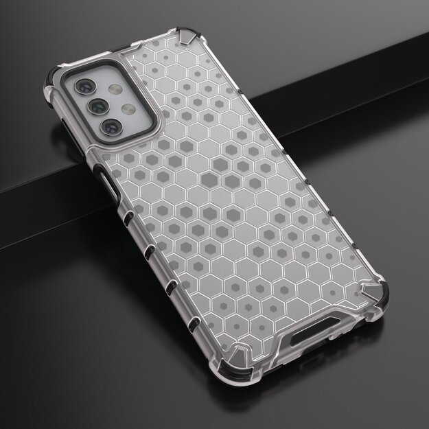 Honeycomb Case armor cover with TPU Bumper for Samsung Galaxy A32 5G transparent 3