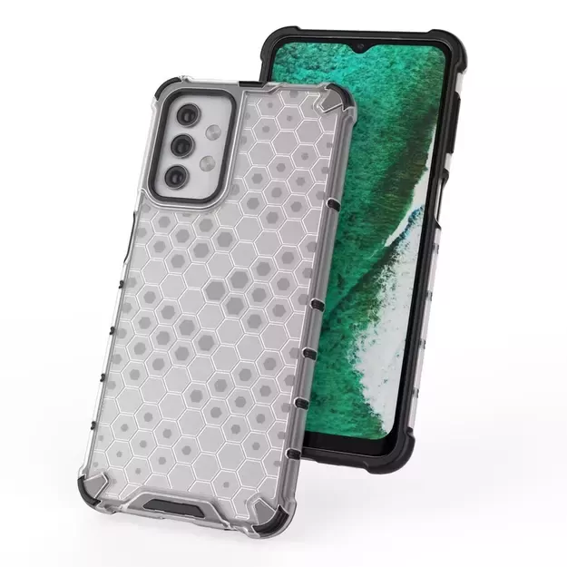 Honeycomb Case armor cover with TPU Bumper for Samsung Galaxy A32 5G transparent 22
