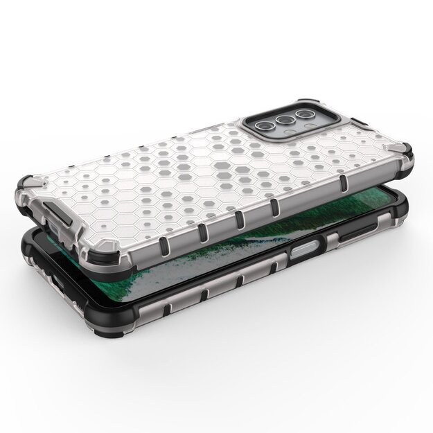 Honeycomb Case armor cover with TPU Bumper for Samsung Galaxy A32 5G transparent 6