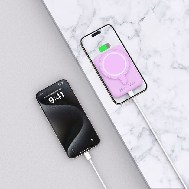 Tech-Protect LifeMag MagSafe PB10 5000mAh Power Bank - Pink 5