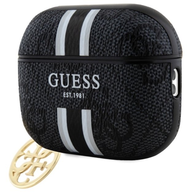 Guess GUAP2P4RPSK AirPods Pro 2 (2022/2023) cover black/black 4G Printed Stripes Charm 2