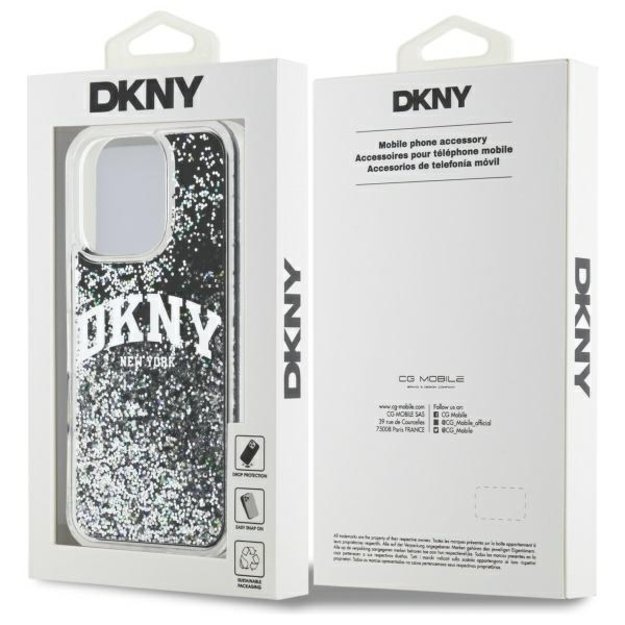 DKNY DKHCP16LLBNAEK iPhone 16 Pro 6.3&quot  black/black hardcase Liquid Glitter Arch Logo 7