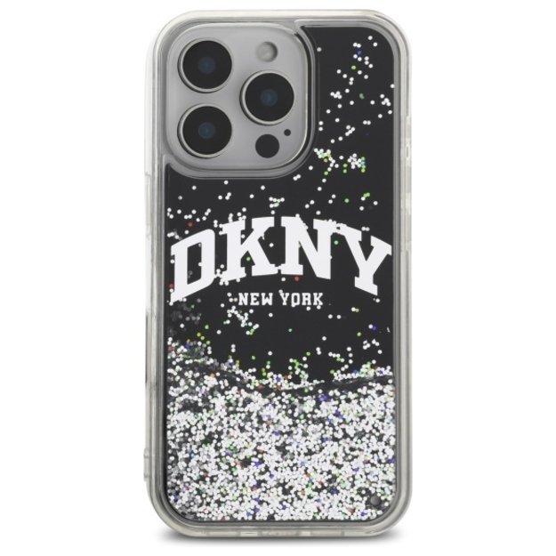 DKNY DKHCP16LLBNAEK iPhone 16 Pro 6.3&quot  black/black hardcase Liquid Glitter Arch Logo 2