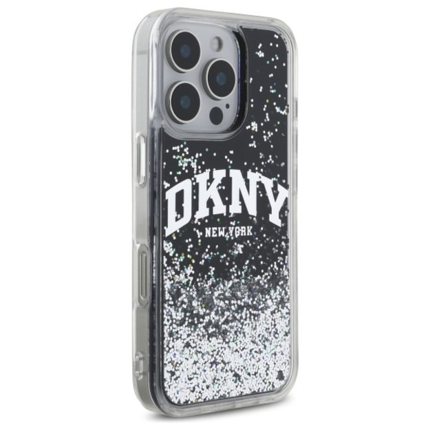 DKNY DKHCP16LLBNAEK iPhone 16 Pro 6.3&quot  black/black hardcase Liquid Glitter Arch Logo 3